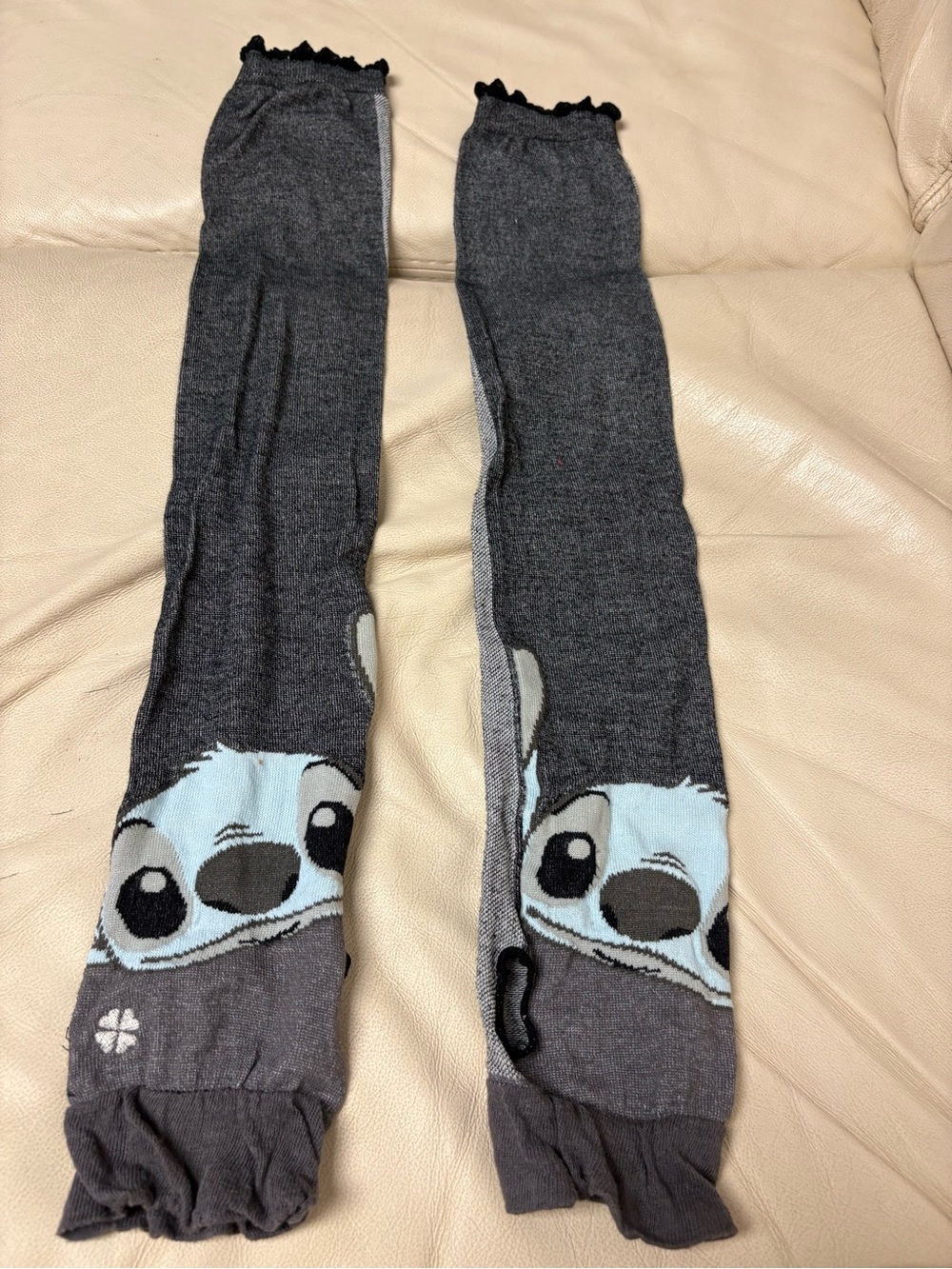 STITCH UV Arm Covers Sleeves Disney Japan Gray Blue